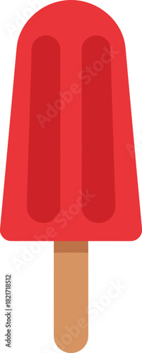 Vibrant red popsicle illustration perfect for summer themes and sweet treat designs