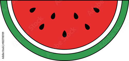Vibrant watermelon slice graphic showcasing a delicious fruity summer treat illustration