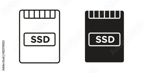 SSD drive icon Isolated flat vector in outline collection on white background