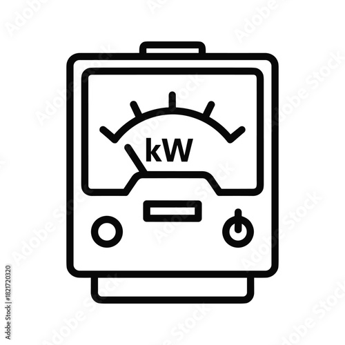 Kilowatt meter icon for measuring electric power consumption
