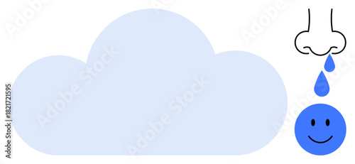 Weather concept. Weather symbols blend creativity and practical visualization. Weather connects emotions, forecasts, and seasonal trends. For environment, health, emotions, communication education