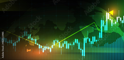 Trading background green or stock market bullish 