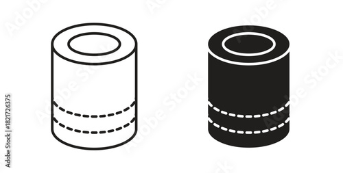Tin can icon Isolated flat vector in outline collection on white background