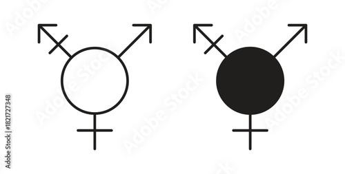 Transgender symbol icon Isolated flat vector in outline collection on white background