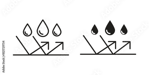 Water repellent surface icon Isolated flat vector in outline collection on white background