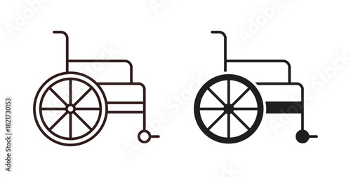 Wheelchair icon Isolated flat vector in outline collection on white background