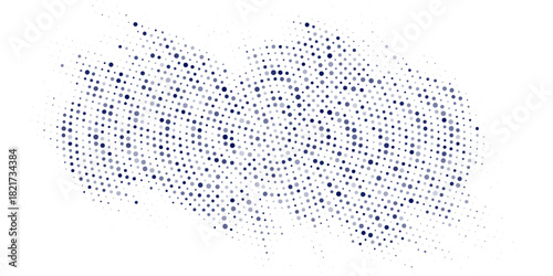 Abstract monochrome halftone pattern. Futuristic panel. Grunge dotted backdrop with circles, dots, point.