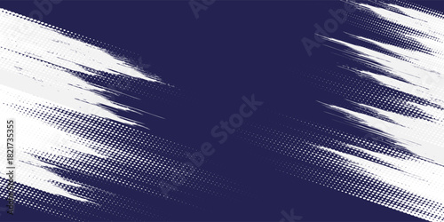 Dots halftone white \u0026 blue color pattern gradient grunge texture background. Dots pop art comics sport style vector illustration