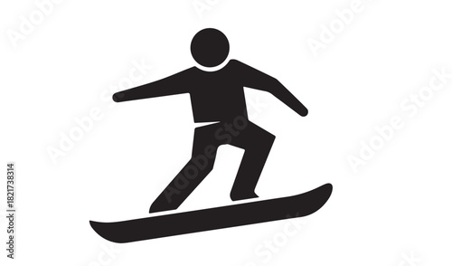 Silhouette of a snowboarder in motion on a snowy slope