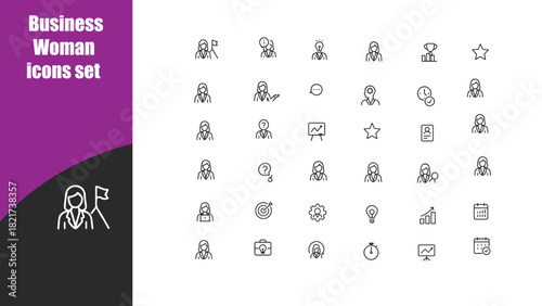 Business Woman icons set
