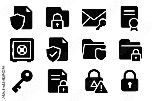 Archive safe secure security icon padlock information lock seal document icons confidentiality