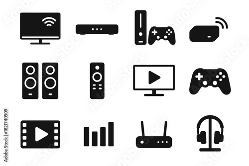 Remote icon vector icons controller headset music entertainment streaming smart soundbar movie