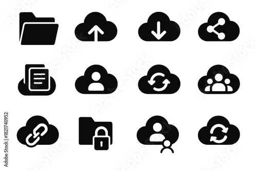 Document folder backup vector symbol sync permission group sharing icon cloud