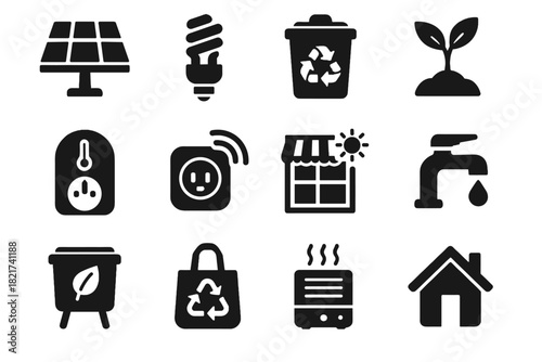 Purifier sunshade friendly icon solar eco vector icons panel bulb window plug