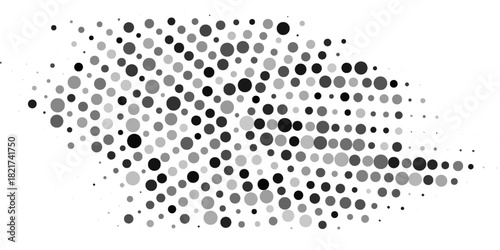 Grunge halftone black and white dots texture background. Spotted vector Abstract Texture