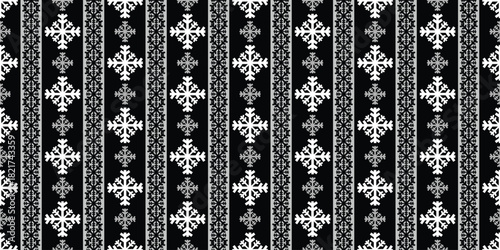 Snowflake nordic seamless background for winter decoration, wallpaper and banner.