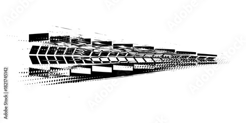 Black tire marks on a white background with a worn effect and splashes of dirt. Vector isolated texture .Tire tracks background for rally, drift, motocross, off-road and other auto and motorsport.