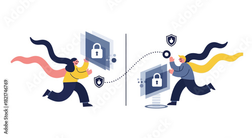 Secure Digital Communication and Data Transfer Concept