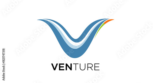 Minimalist Venture V Monogram Logo Design