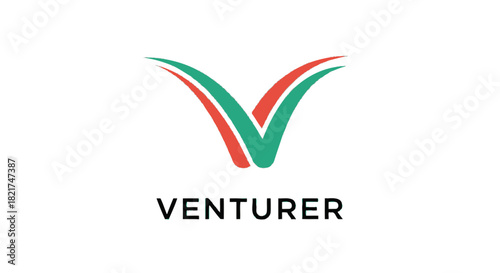 Minimalist Venture V Monogram Logo Design