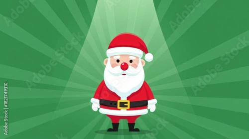 Festive Santa Claus Animation for Christmas Holiday Season.