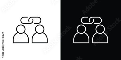 Affiliate link icon. Black illustration isolated for graphic and web design.