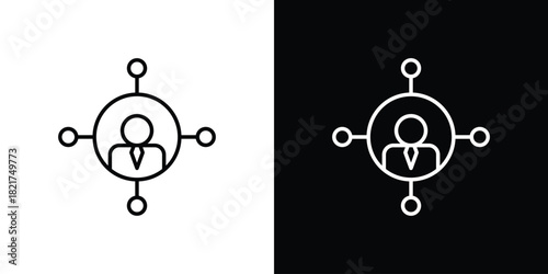 Affiliate marketing icon. Black illustration isolated for graphic and web design.