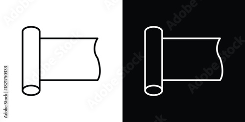 Aluminum foil icon. Black illustration isolated for graphic and web design.
