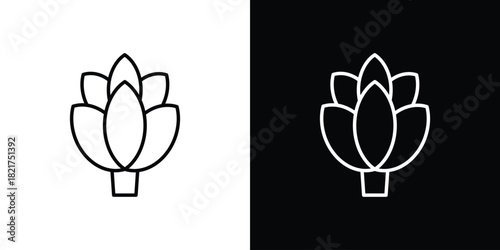 Artichoke icon. Black illustration isolated for graphic and web design.