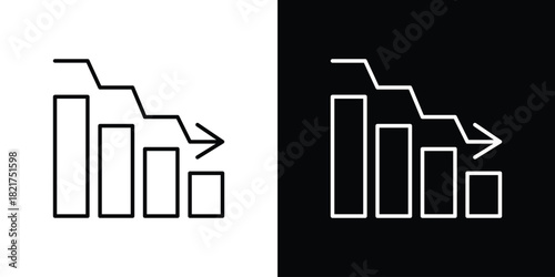 Attrition icon. Black illustration isolated for graphic and web design.