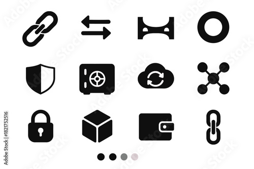 Icon tools chain blockchain link vector sync shape cloud network cross bridge