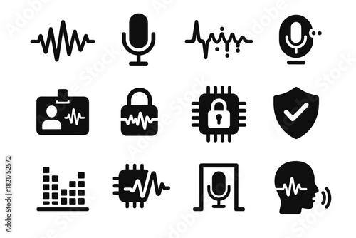 Secure filter icon vector ai symbol voice authentication icons channel mark sensor