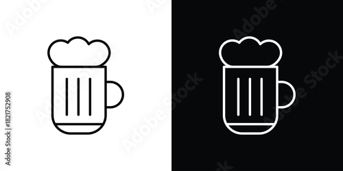Beer icon. Black illustration isolated for graphic and web design.