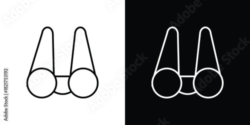 Binoculars icon. Black illustration isolated for graphic and web design.
