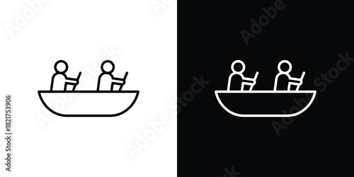Boat race icon. Black illustration isolated for graphic and web design.