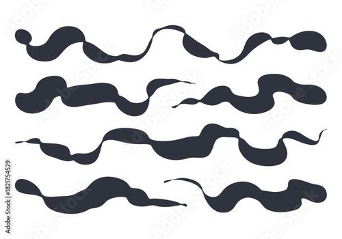 Abstract fluid wavy lines design elements set for modern projects