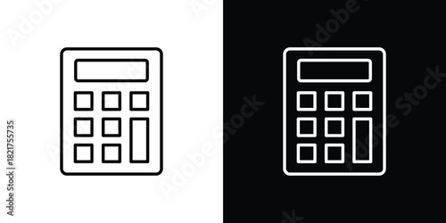 Calculator icon. Black illustration isolated for graphic and web design.