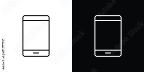Cell phone icon. Black illustration isolated for graphic and web design.