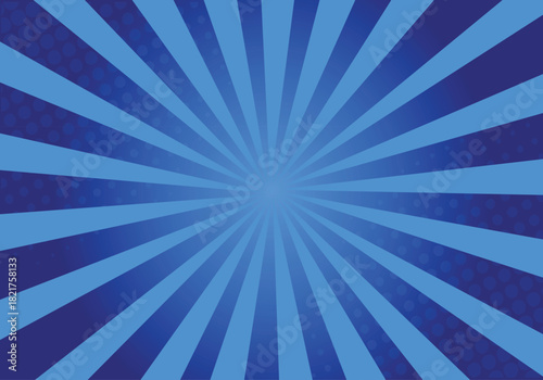 Vintage Retro pop art blue Comic background, Colorful Halftone Burst Banner vector illustration