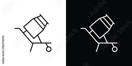 Cement mixer icon. Black illustration isolated for graphic and web design.