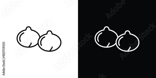 Chickpeas hummus icon. Black illustration isolated for graphic and web design.