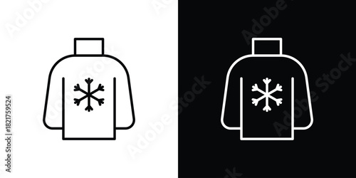 Christmas sweater icon. Black illustration isolated for graphic and web design.