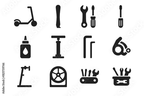 Stand tool mobility air wrench tray pump vector tools wheel repair micro