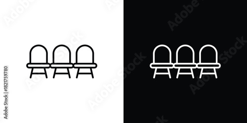 Cinema seat icon. Black illustration isolated for graphic and web design.