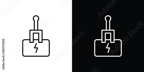 Circuit Breaker icon. Black illustration isolated for graphic and web design.
