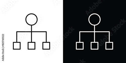 classification icon. Black illustration isolated for graphic and web design.