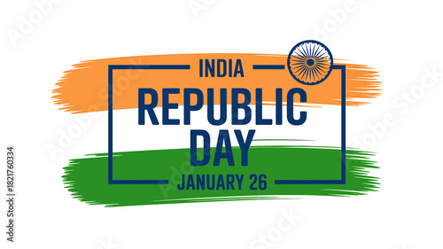 India republic day january 26 national holiday celebration design.