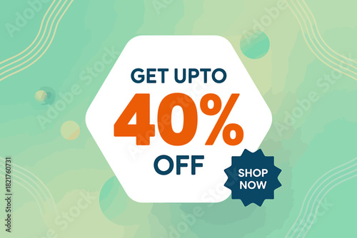 Get upto 40% off promotion sale discount banner for shopping