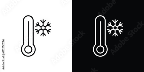 Cold icon. Black illustration isolated for graphic and web design.