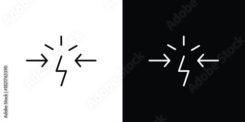 Conflict icon. Black illustration isolated for graphic and web design.